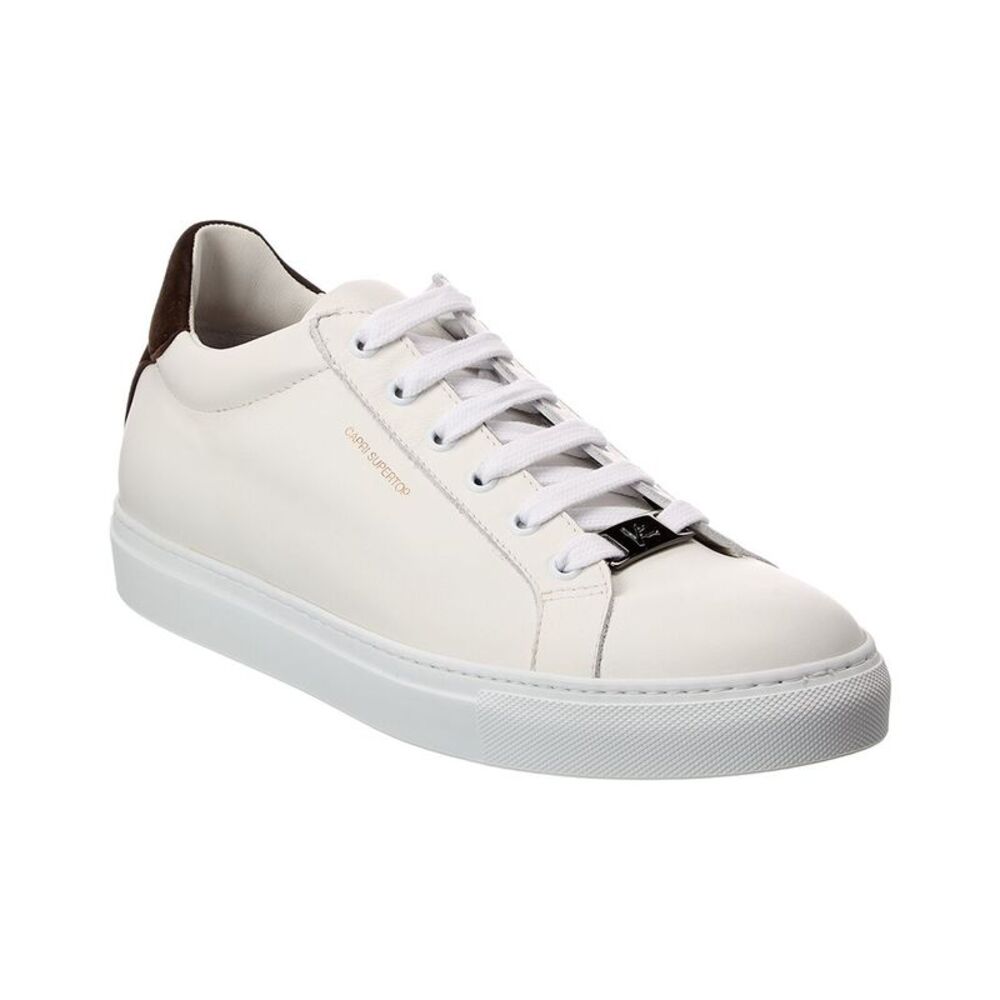 Isaia Leather Sneaker, White